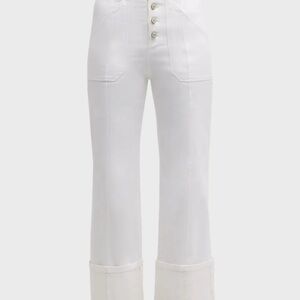 CINQ A SEPT Cuffed White Benji Pant Size 8 $295!!